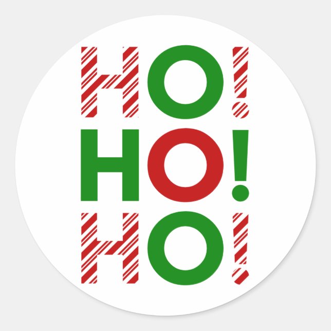 HO! HO! HO! RUNDER AUFKLEBER (Vorderseite)