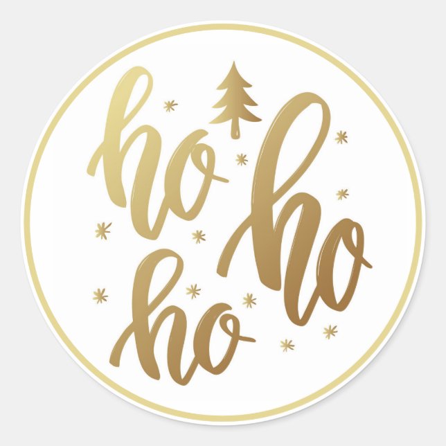 Ho Ho Ho Runder Aufkleber (Vorderseite)