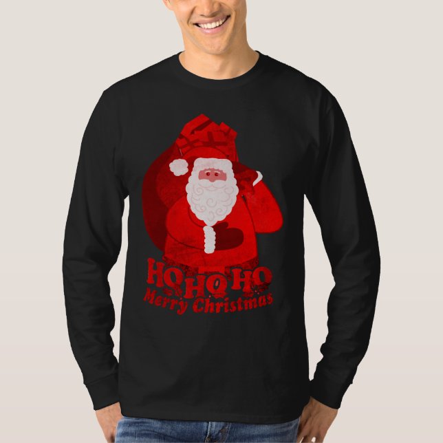 Ho Ho Ho Sankt-Männer der frohen Weihnachten rot T-Shirt (Vorderseite)