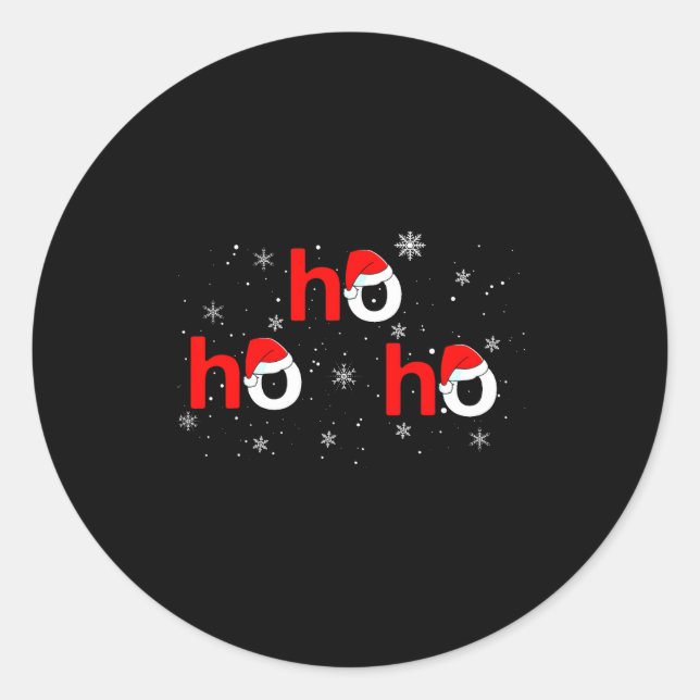 Ho Ho Ho Santa Christmas Pajamas Funny Adults Kids Runder Aufkleber (Vorderseite)