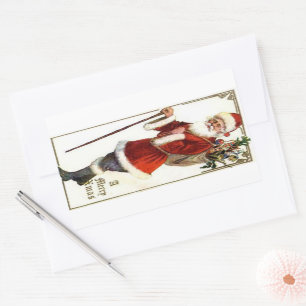 Ho Ho Ho Santa Claus Rechteckiger Aufkleber