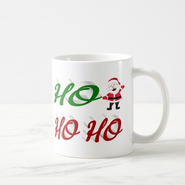 Ho Ho Ho Santa Claus Weihnachtshalbskript Kaffeetasse (Rechts)