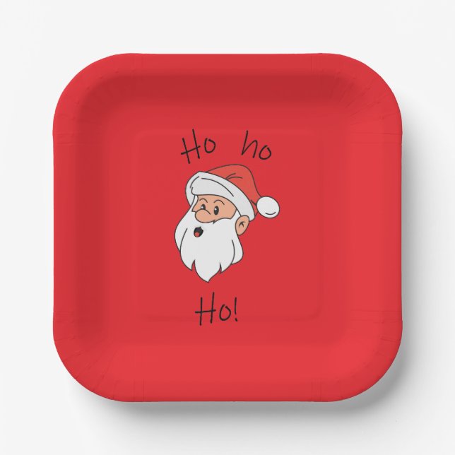 Ho ho ho santa clause pappteller (Vorderseite)