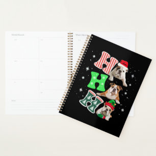 Ho Ho Ho Santa en Anglais Bouledogue Renne de Noël