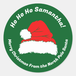 Ho ho ho Santa Frohe Weihnachten Runder Aufkleber