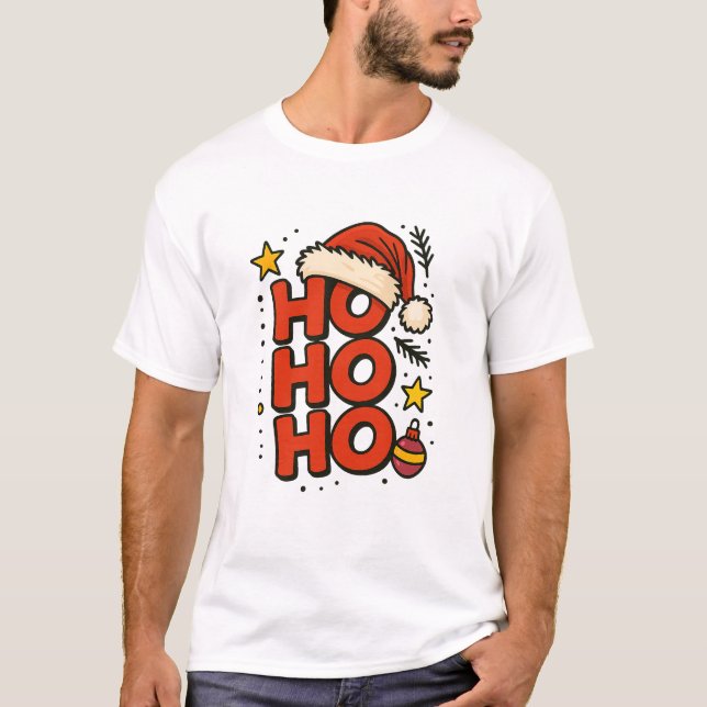 Ho Ho Ho Santa Hat Christmas Tee (Vorderseite)