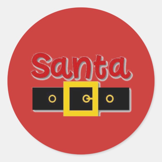 HO HO HO "SANTA IS HERR" RUNDER AUFKLEBER (Vorderseite)