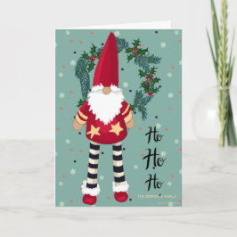 HO HO HO Santa ist hier. Personalisierbar Feiertagskarte
