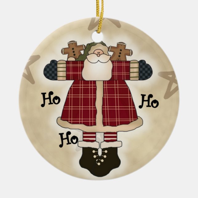 Ho Ho Ho Santa Keepake Keramik Ornament (Vorne)