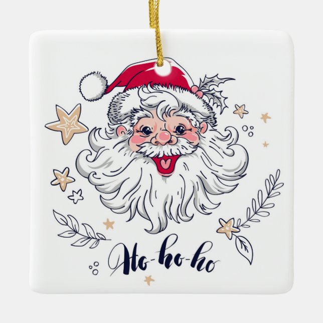 Ho Ho Ho Santa Keramik Keramikornament (Vorderseite)