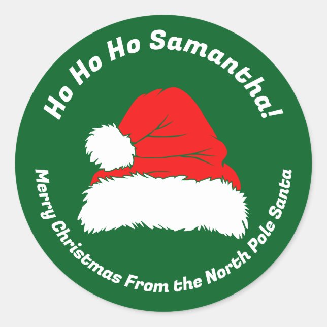 Ho ho ho Santa Merry Christmas Runder Aufkleber (Vorderseite)