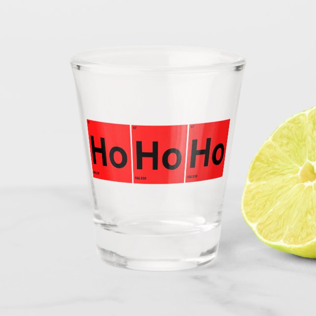 Ho Ho Ho Santa Periodic Table Schnapsglas (Vorderseite)
