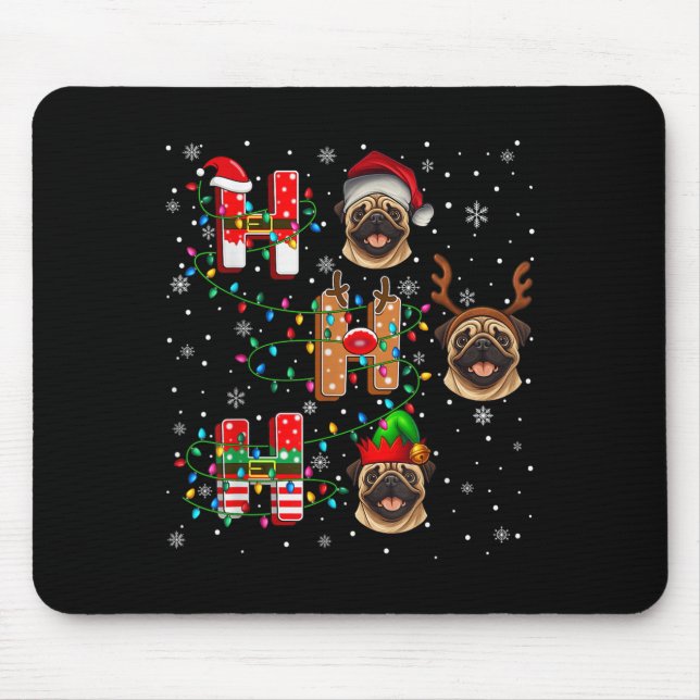 Ho Ho Ho Santa Reindeer Hat Elf Matching Mops Xmas Mousepad (Vorne)