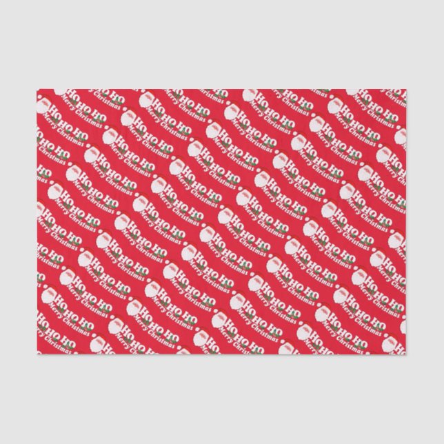 Ho ho ho Santa Rot grünes Papierpapier Seidenpapier (Vorderseite)