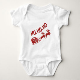 Ho Ho Ho Santa Sleigh Ride Christmas Baby Strampler