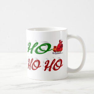Ho Ho Ho Santa Sleigh Weihnachtshalbskript Kaffeetasse