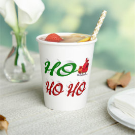 Ho Ho Ho Santa Sleigh Weihnachtsskript Pappbecher