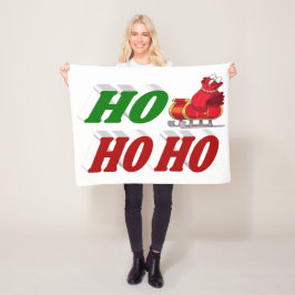 Ho Ho Ho Santa Sleigh Weihnachtstypografie Fleecedecke