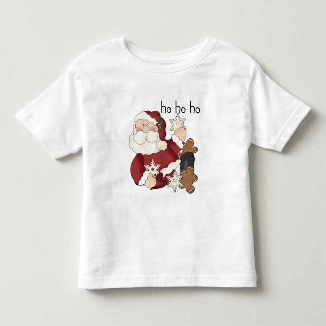 Ho Ho Ho Santa T - Shirt und Geschenke (Vorderseite)