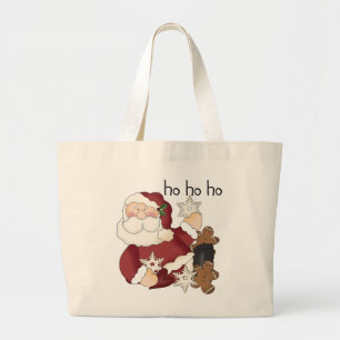 Ho Ho Ho Santa T - Shirt und Geschenke Jumbo Stoffbeutel