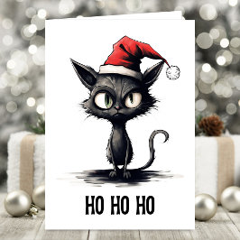 Ho Ho Ho Sarcastic Cat Christmas Karte