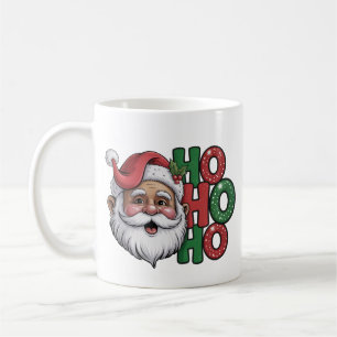 Ho Ho Ho Schwarzer Weihnachtsmann Retro Vintage Gl Kaffeetasse