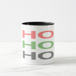 HO HO HO - Streifen - rot, grün, rot Tasse