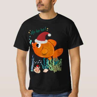 Ho Ho Ho! Süßer Weihnachtsfisch mit Santa-Hut Aq T-Shirt