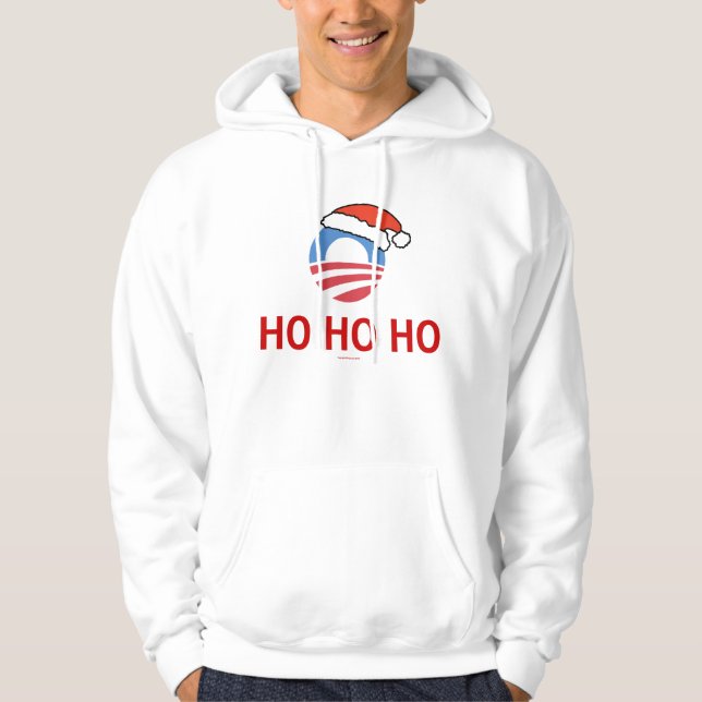 Ho Ho Ho sweat - shirt à capuche d'Obama (Devant)