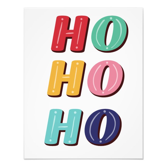 Ho Ho Ho Typografie Fotodruck (Vorne)