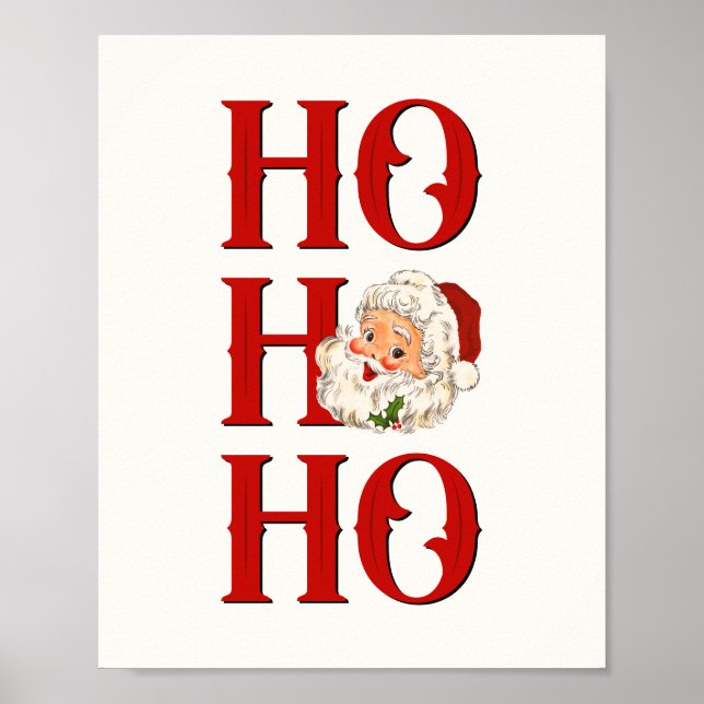 Ho Ho Ho Vintag Weihnachtsgebäck Poster (Vorne)