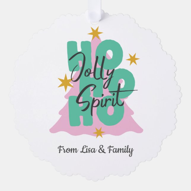 Ho Ho Ho Weihnachten Custom Ornament Card (Vorderseite)