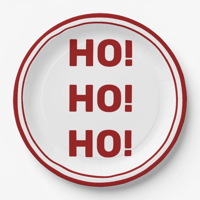 HO Ho HO! Weihnachten Pappteller (Vorderseite)