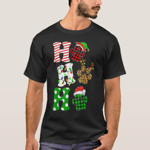 Ho Ho Ho Weihnachten Pfote Hund Katze Santa Hut F T-Shirt