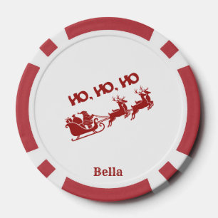HO HO HO Weihnachten Santa Schlitten Mit Rentieren Pokerchips