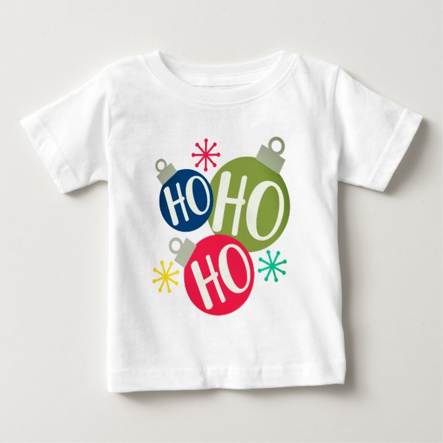 Ho Ho Ho Weihnachten Weihnachten Familie Matching Baby T-shirt (Vorderseite)
