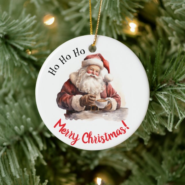 Ho Ho Ho! Weihnachts-Keramik Keramik Ornament (Baum)