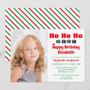 Ho Ho Ho Weihnachts-Kindergeburtstag Einladung