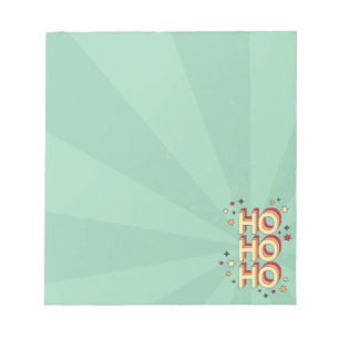 Ho ho ho Weihnachts-Saison Sterne Retro-Design Notizblock