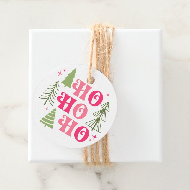 Ho Ho Ho Weihnachtsbaum Geschenkmarke Geschenkanhänger (Beispiel)