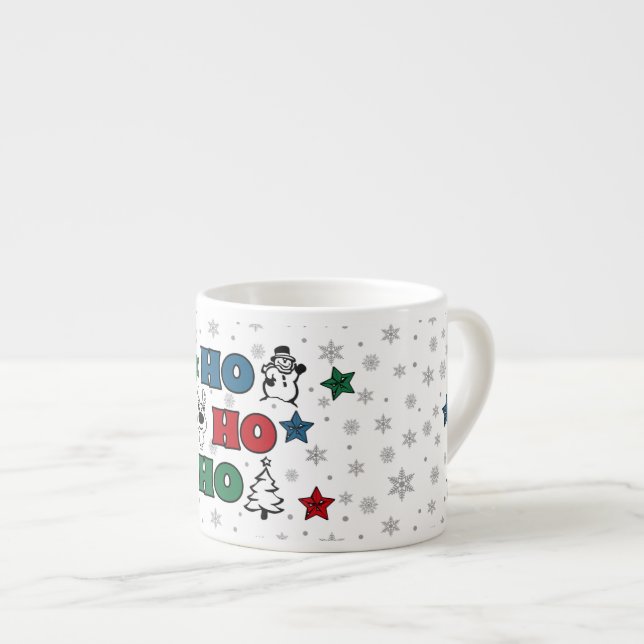 Ho-Ho-Ho Weihnachtsdesign Espressotasse (Vorderseite Rechts)