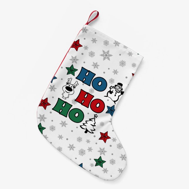 Ho-Ho-Ho Weihnachtsdesign Kleiner Weihnachtsstrumpf (Vorderansicht (hängend))
