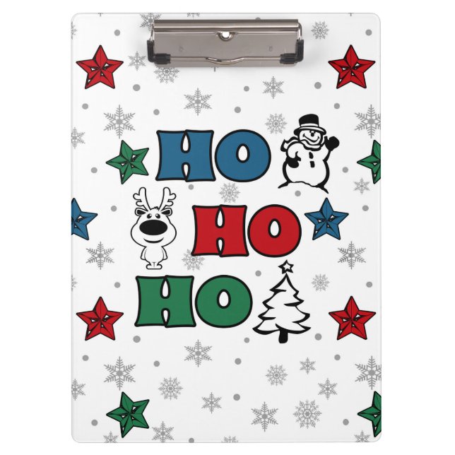 Ho-Ho-Ho Weihnachtsdesign Klemmbrett (Vorderseite)