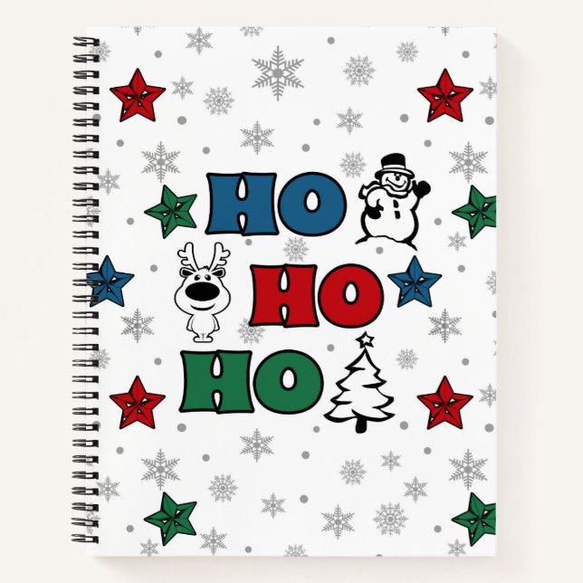 Ho-Ho-Ho Weihnachtsdesign Notizbuch (Vorderseite)