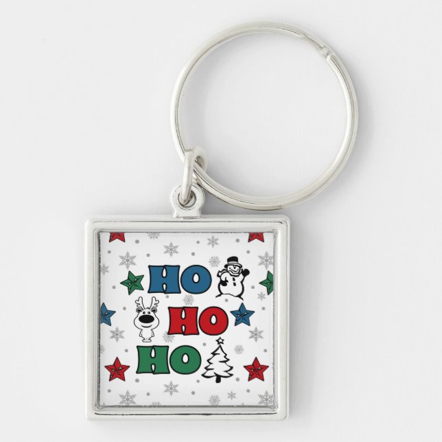 Ho-Ho-Ho Weihnachtsdesign Schlüsselanhänger (Vorne)