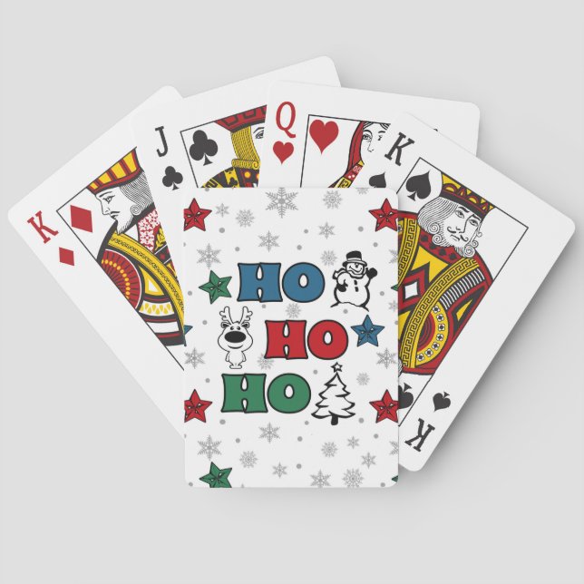 Ho-Ho-Ho Weihnachtsdesign Spielkarten (Rückseite)