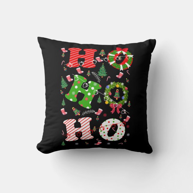 Ho Ho Ho Weihnachtsfeiertag Kissen (Vorderseite)