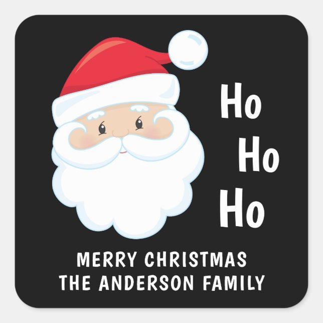 Ho Ho Ho Weihnachtsfest Personalisiert Quadratischer Aufkleber (Vorderseite)