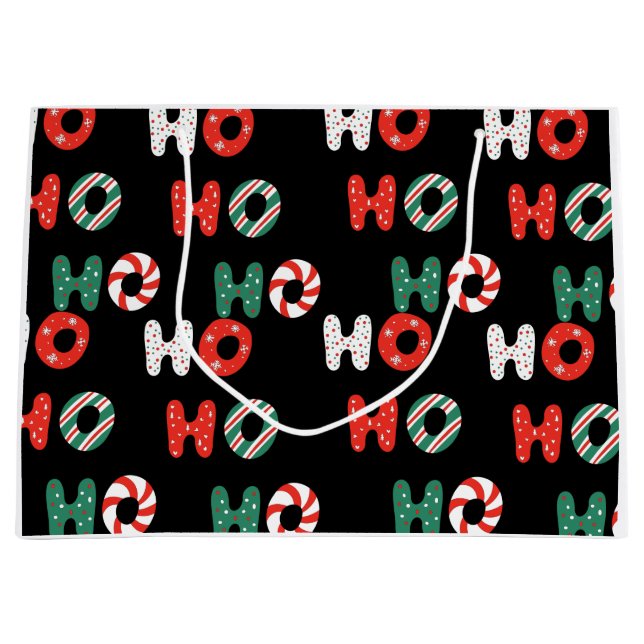 Ho Ho Ho Weihnachtsgeschenk Grosse Tasche Große Geschenktüte (Vorderseite)