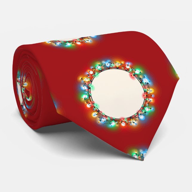 Ho Ho Ho Weihnachtsglühlampen Krawatte (Gerollt)